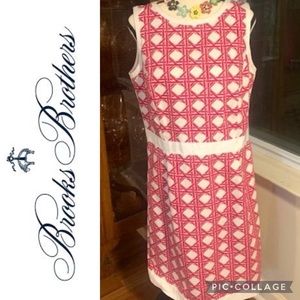 Brooks Brothers "346" Pink and White shift dress size 12P NWT